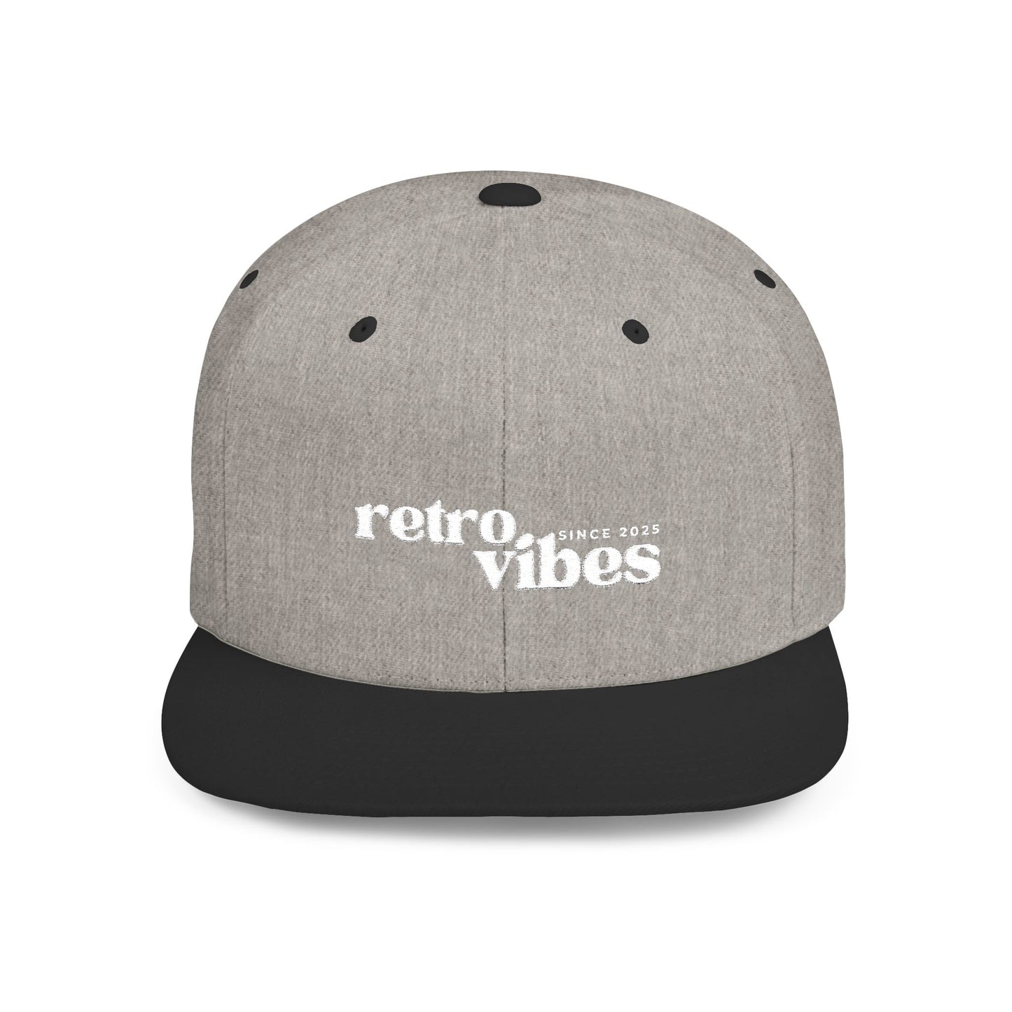 Retro Vibes Flat Bill Snapback Cap, Trendy Snapback Hat, Casual Streetwear Accessory, Unique Gift for Him/Her, Perfect for Festivals