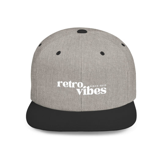 Retro Vibes Flat Bill Snapback Cap, Trendy Snapback Hat, Casual Streetwear Accessory, Unique Gift for Him/Her, Perfect for Festivals
