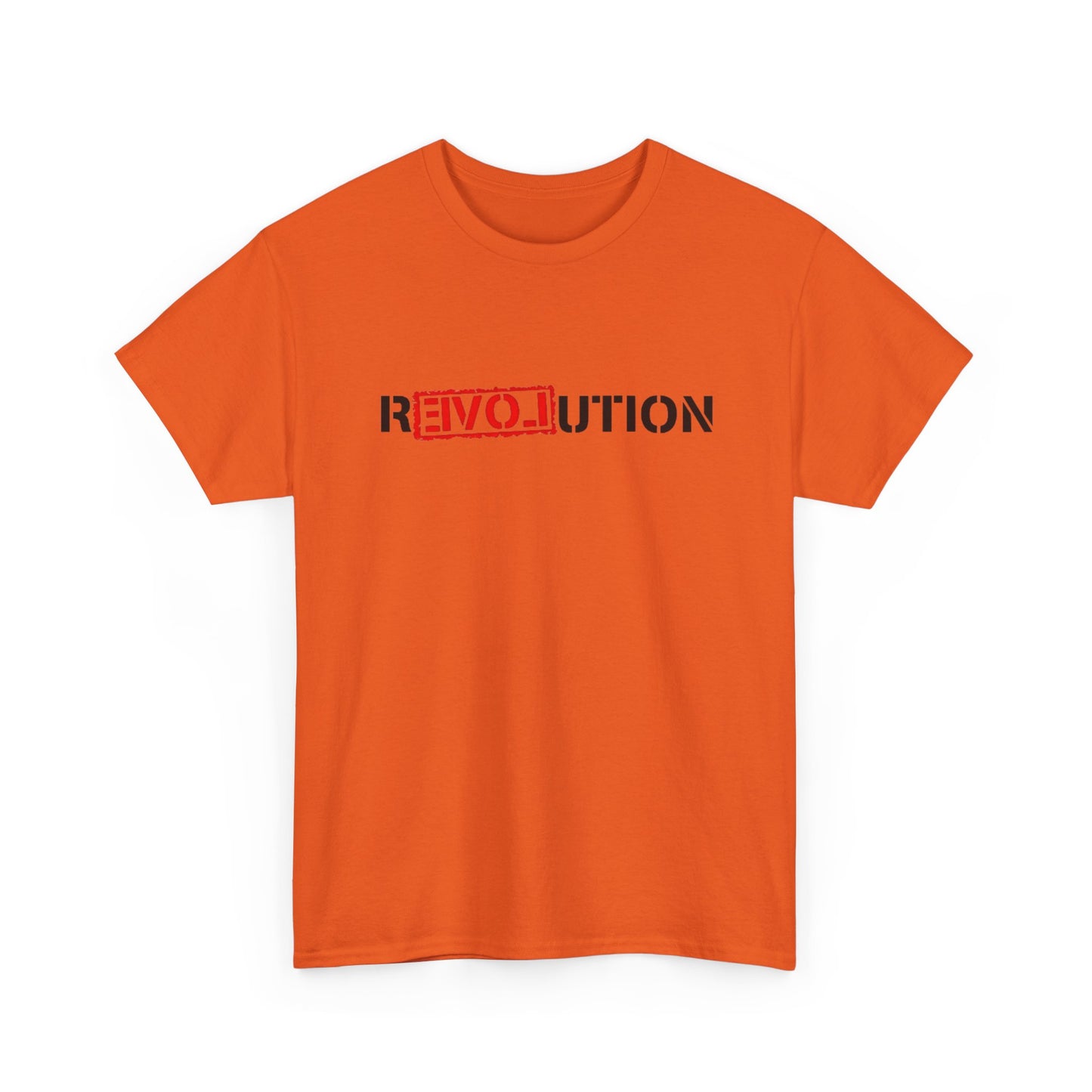 Heavy Cotton Tee with REVO-lution Design - Casual Wear, Statement Shirt, Gift for Activists, Streetwear Essential