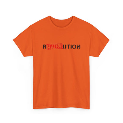 Heavy Cotton Tee with REVO-lution Design - Casual Wear, Statement Shirt, Gift for Activists, Streetwear Essential