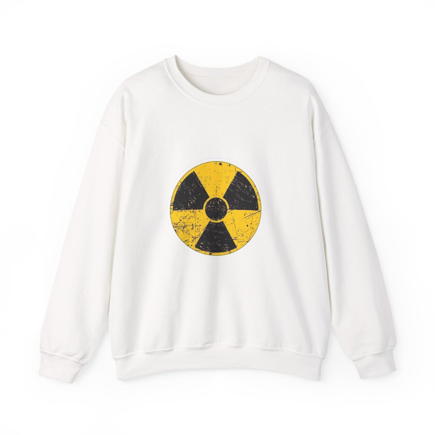 Radiation Symbol Sweatshirt, Vintage Crewneck, Unisex Cozy Attire, Casual Everyday Wear, Perfect Gift for Geek Culture