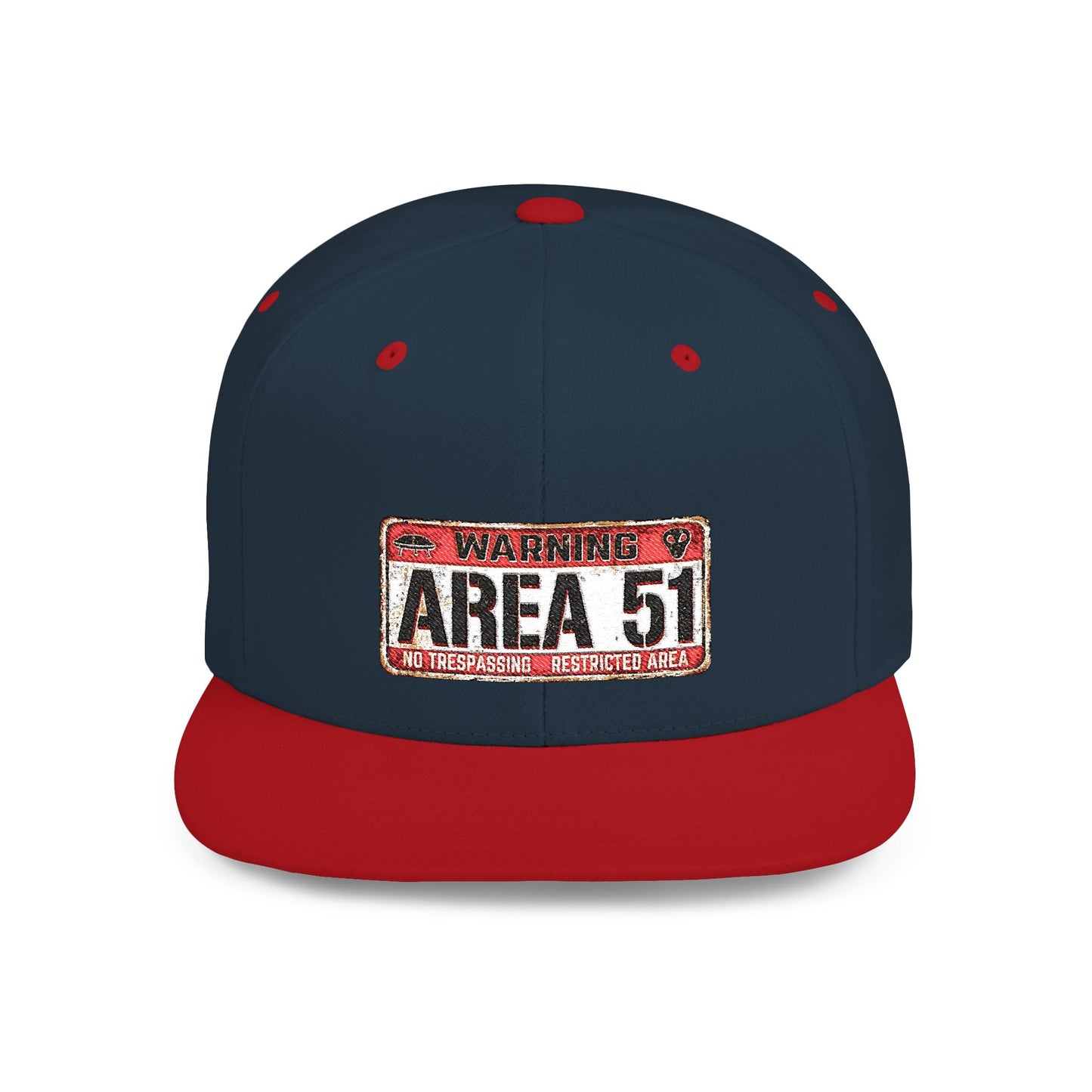 Area 51 Flat Bill Snapback Hat, UFO Fan Gear, Alien Enthusiast Cap, Unique Gift for Sci-Fi Lovers, Cool Statement Accessory