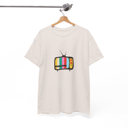 Retro TV Graphic Heavy Cotton Tee, Vintage Style Shirt, Gift for TV Lovers, Casual Wear, Fun Summer Tee, Graphic Tee