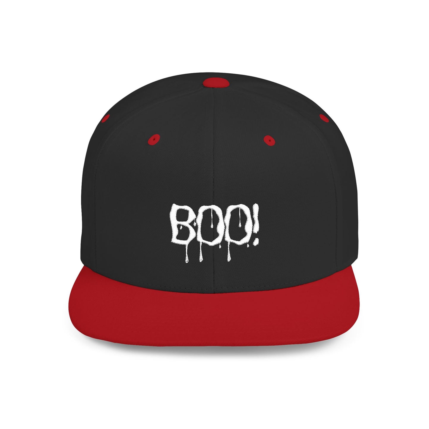 Boo! Halloween Flat Bill Snapback Hat, Spooky Cap, Fall Outfit Accessory, Costume Party Headwear, Halloween Gift