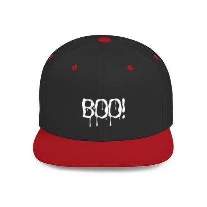 Boo! Halloween Flat Bill Snapback Hat, Spooky Cap, Fall Outfit Accessory, Costume Party Headwear, Halloween Gift