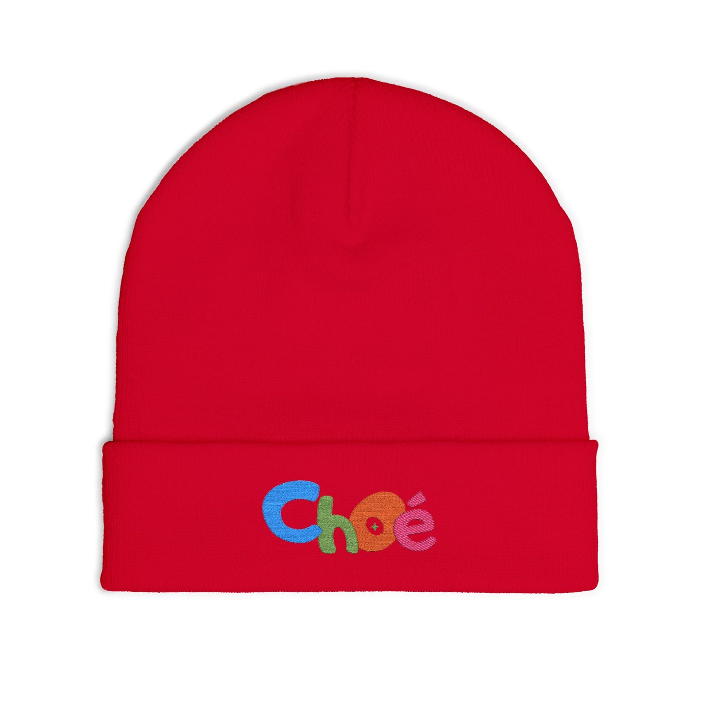 Colorful Embroidered Knit Beanie, Winter Hat, Gift for Her, Personalized Beanie, Cozy Accessory, Fun & Fashionable Headwear