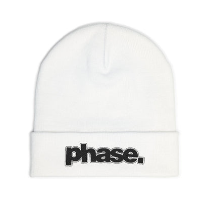 Stylish Knit Beanie with 'phase.' Embroidery, Cozy Winter Hat, Casual Fashion Accessory, Perfect Gift for Fashion Lovers, Trendy Headwear