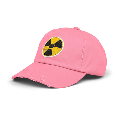Vintage-Inspired Nuclear Cap, Distressed Adjustable Hat for Casual Wear, Perfect Gift for Friends, Art Lovers, and Festivals