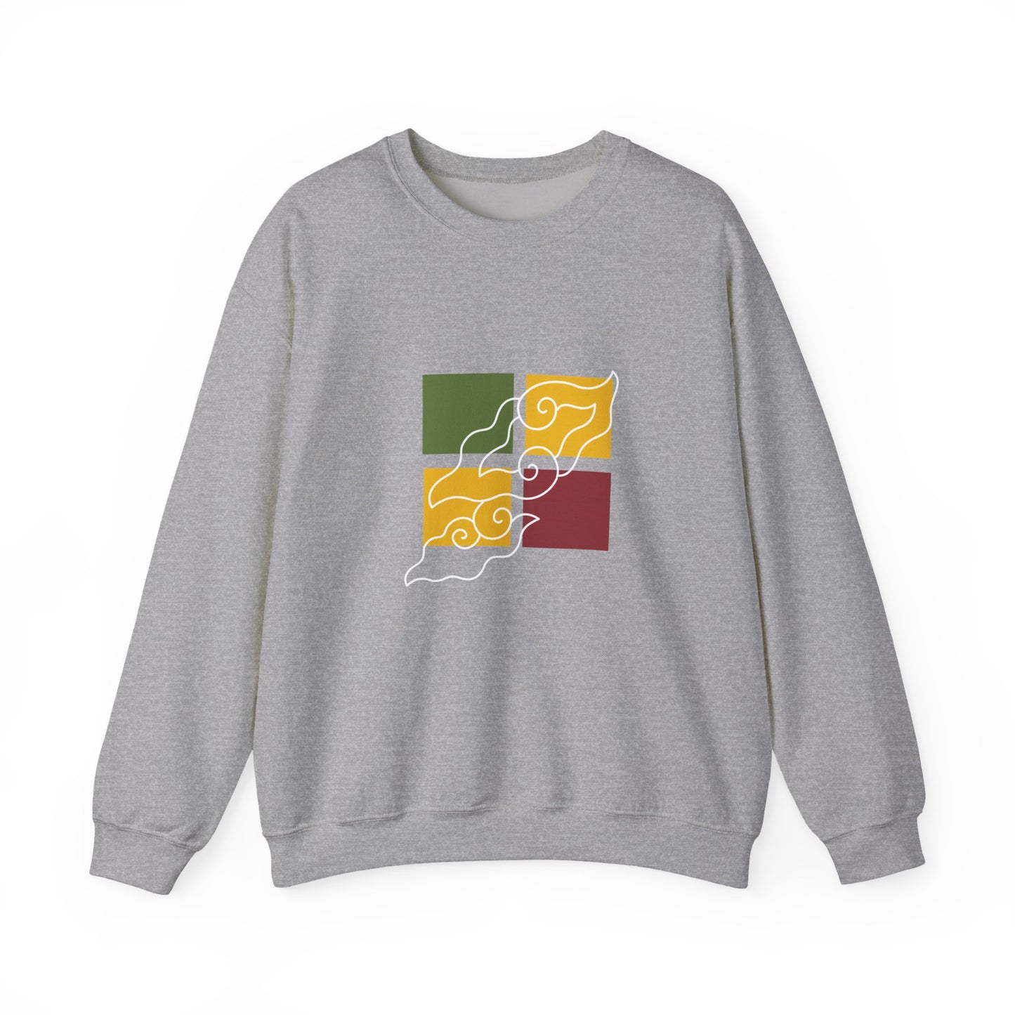 Cozy Graphic Crewneck Sweatshirt with Abstract Colors, Unisex Sweatshirt, Fall Fashion, Layering Essentials, Relaxed Vibe, Gift for Her/Him