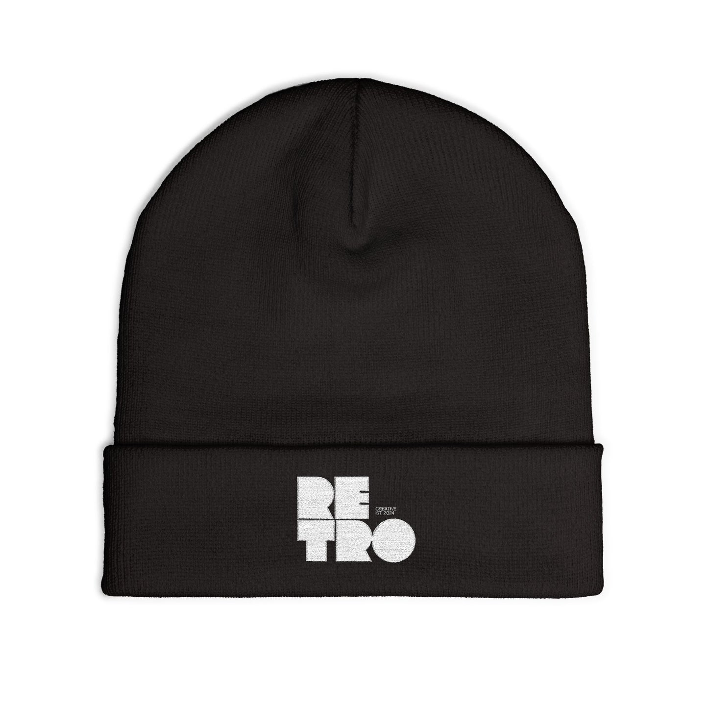 Retro Embroidered Knit Beanie, Cozy Winter Hat, Fashionable Beanie, Stylish Headwear, Perfect Gift for Him or Her