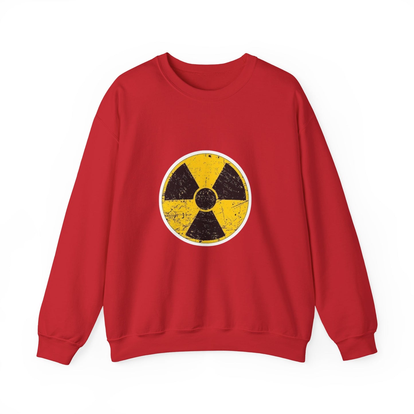 Radiation Symbol Sweatshirt, Vintage Crewneck, Unisex Cozy Attire, Casual Everyday Wear, Perfect Gift for Geek Culture