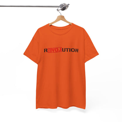 Heavy Cotton Tee with REVO-lution Design - Casual Wear, Statement Shirt, Gift for Activists, Streetwear Essential