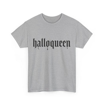 Halloween Heavy Cotton Tee, Halloqueen Graphic Shirt, Fall Festival Tee, Spooky Season Apparel, Halloween Costume Top