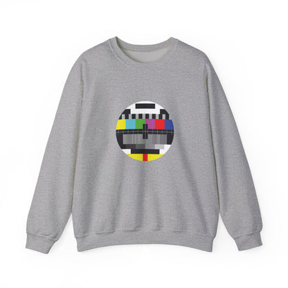 Colorful Retro Test Pattern Sweatshirt, Cozy Graphic Sweater, Unisex Crewneck Apparel, Perfect for Gifting and Everyday Wear