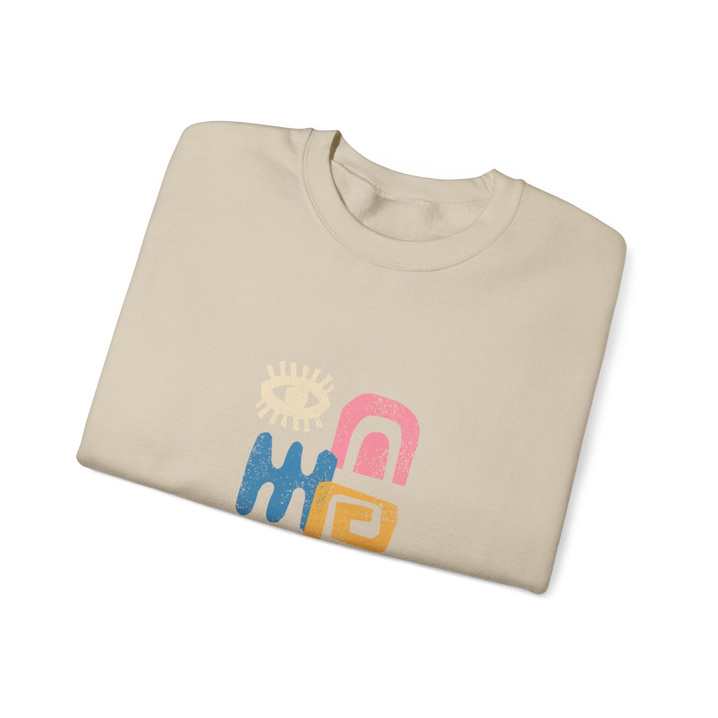 Bohemian Graphic Sweatshirt, Cozy Unisex Crewneck, Artistic Oversized Top, Perfect Gift for Friends, Casual Everyday Wear, Unique Design