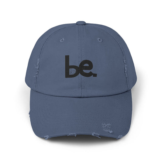 Trendy Unisex Distressed Cap with 'be.' Design, Casual hat for everyday wear, Gift for friends, Stylish accessory, Summer fashion
