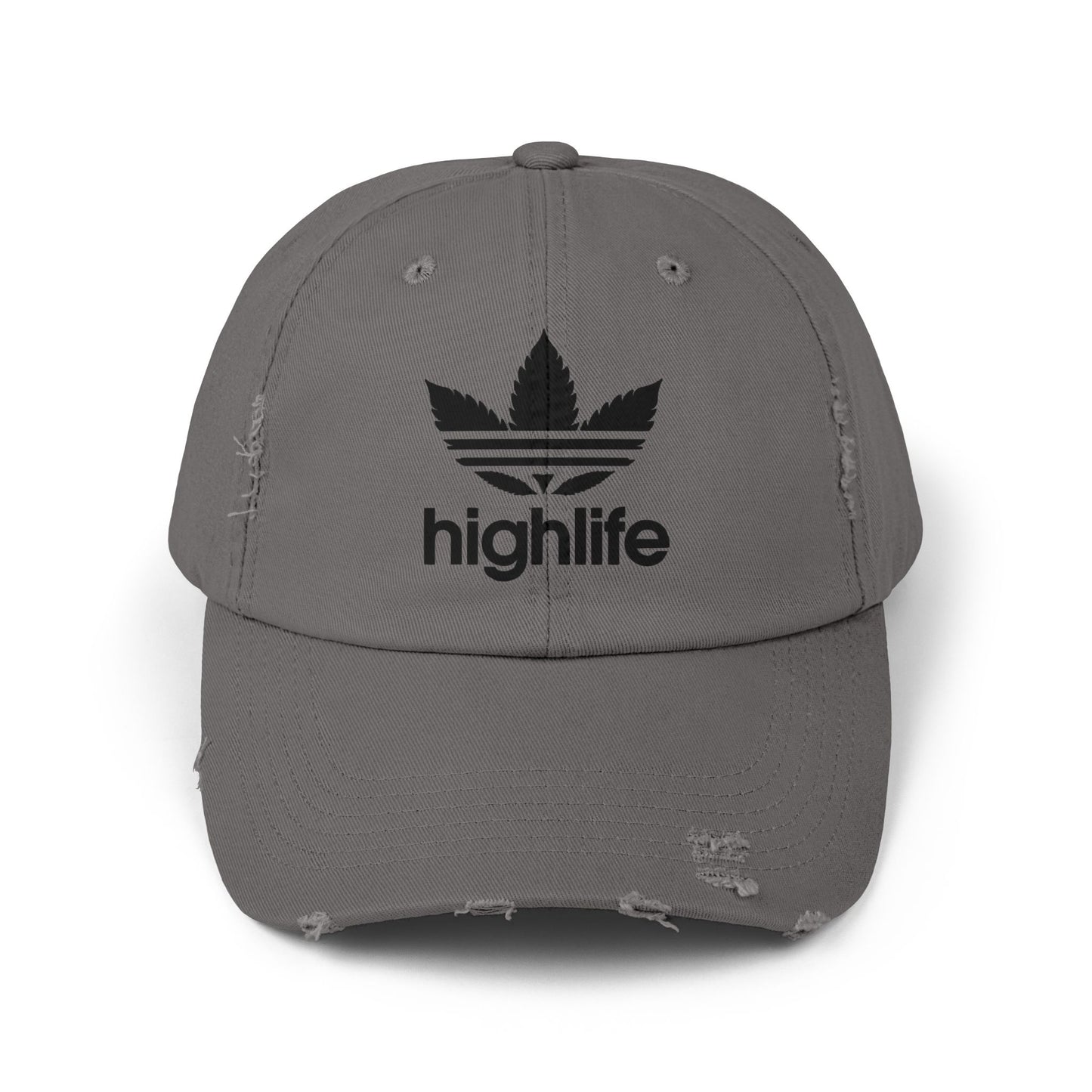 Stylish Distressed Cap - Casual Fashion Accessory, Trendy Summer Hat, Gift for Him/Her, Streetwear Essential, Highlife Graphic Design