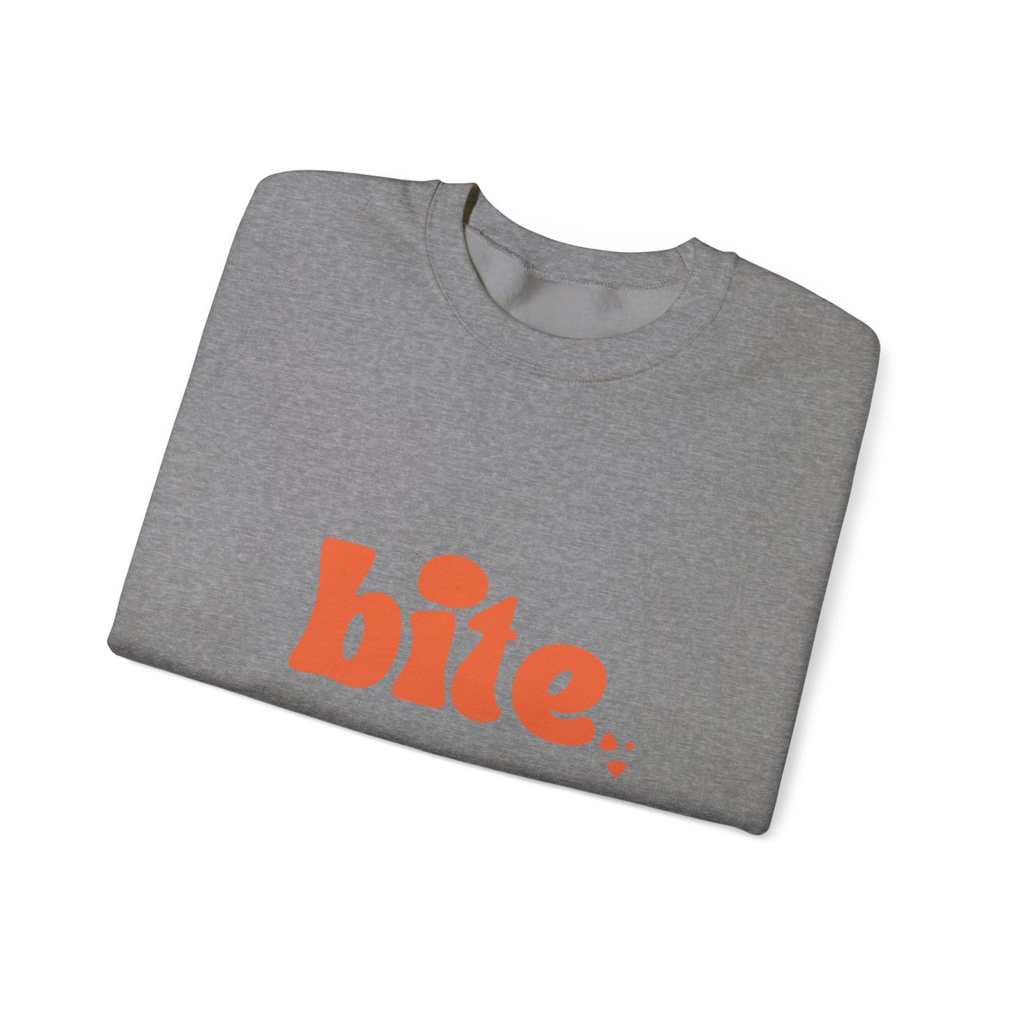 Bite Graphic Crewneck Sweatshirt, Cozy Unisex Sweatshirt for Casual Wear, Perfect Gift for Food Lovers, Trendy Fall Fashion, Holiday Apparel