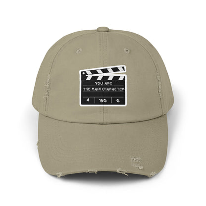 Unisex Distressed Cap | You're the Main Character | Casual Style, Gift for Film Lovers, Movie Nights, Everyday Wear, Trendy Accessory