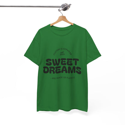 Sweet Dreams Heavy Cotton Tee, Cozy Sleep Shirt, Funny Sleepwear, Gift for Sleep Lovers, Birthday Pajama Top, Unisex T-Shirt