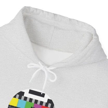 Vintage TV Test Pattern Hoodie, Cozy Unisex Sweatshirt for Home, Unique Gift for Tech Lovers, Retro Apparel, Perfect for Casual Wear